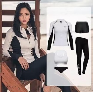 Factory new explosion split long sleeve sunscreen swimwear sexy conservative ladies snorkeling swimwear in stock wholesale