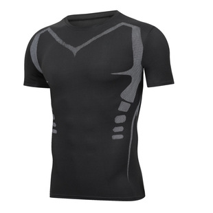Cross-Border Quick-Drying Fitness Clothing High-Elastic Breathable Sportswear Bodysuit Short-Sleeved Basketball Running Long-Sleeved T-Shirt Men's Summer