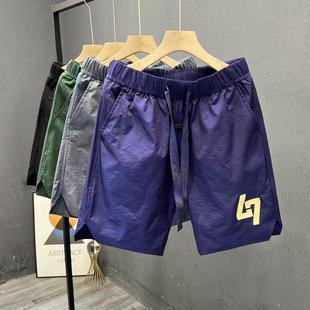 Men's Shorts Summer Thin 2024 New Five-point Men's Internet Celebrant Fashionable Brand Beach Large Shorts Middle Pants for Outer Wear