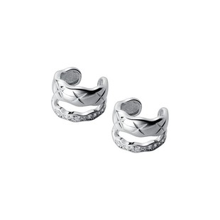 Sweet cool fashion wave double U-shaped ear clip women's retro temperament Diamond X pattern without ear hole ear bone earrings ear jewelry