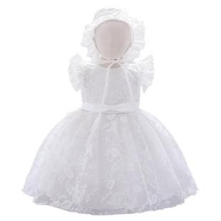 One Year Old Baby Girl dress Hundred Days Wine Dress Full Moon Lace Flower Dress Baby Party Wash Dress