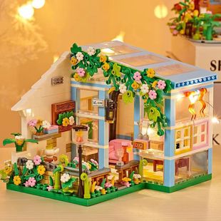 Stock Tailstock Wholesale Compatible with Lego Street View Sunshine Room Boys and Girls Assembled Granular Building Blocks Internet Celebrant Toy Model