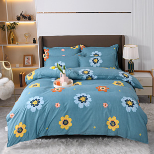 Wholesale New Quilt Cover Spring and Summer Aloe Cotton Printed Bed Sheet Sanding Bedspread Single Bedding Student Dormitory Single Product