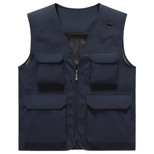Cross-border summer new multi-pocket mesh photography fishing vest outdoor waistcoat work clothes group purchase vest