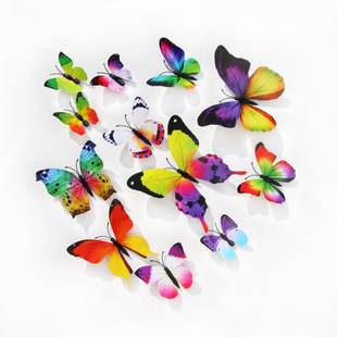3D Simulation Butterfly Wall Stickers Fridge Stickers Home Shopping Mall Background Decoration Craft Decorations PVC Wall Stickers