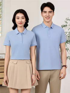 220 grams of 40 pearl cotton pearl flower POLO shirt short sleeve lapel T-shirt business company staff work clothes work clothes