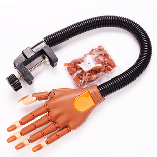 Manicure movable joint practice artificial hand flexible hand model manipulator with bracket send nail piece joint hand