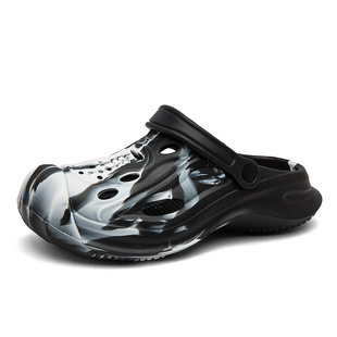 Summer New Men's Shoes Non-slip Wear-resistant Baotou Sandals Men's Breathable Deodorant Hole Shoes Fashionable All-match Beach Shoes