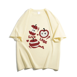 White Short-sleeved T-shirt Women's Summer 2025 New Online Popular Loose Korean Style Lazy Style Pure Cotton Half-sleeved Shoulder Top