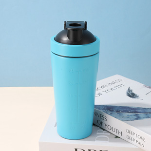 Single Layer Large Capacity 304 Stainless Steel Shake Cup Milkshake Protein Powder Fitness Sports Mixing Ball Water Cup with Scale