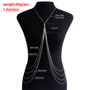 Europe and the United States cross-border jewelry exaggerated sexy hot girl imitation pearl multi-layer body chain nightclub chest chain Street waist chain women