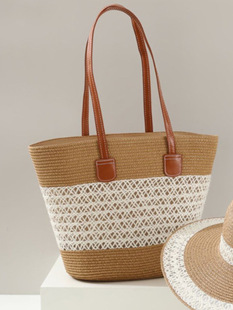 Summer New Hat Women's Cross-border Sunscreen Hat Straw Bag Two-piece Set Summer Outdoor Straw Hat Sun Hat