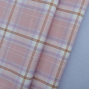 jk plaid fabric pink silver polyester yarn-dyed fabric pleated skirt garment skirt fabric handmade diy hair ring