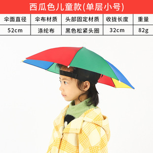 Wholesale head-mounted umbrella windproof outdoor fishing sunshade sunscreen overhead umbrella fishing farming hat folding double layer