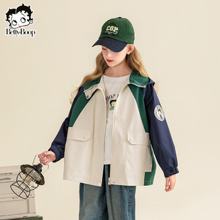 Betty Girl's Autumn Coat Fashionable Spring Outdoor Sports Coat 2025 New Children's Western Style Top Trendy