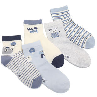 Six-finger mouse children's socks wholesale 25 spring and autumn combed cotton large children's boys and girls baby tube A thin cotton