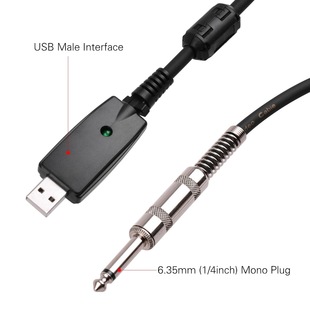 Трансграничный USB-гитара Andio кабель USB GongHead интерфейс к 6,35 мм Монофокальная электрогитара соединительный кабель