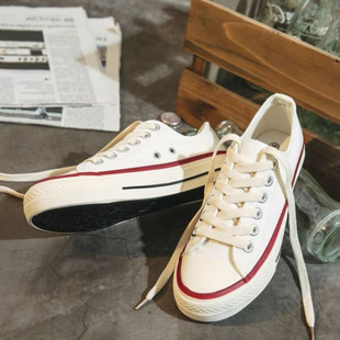 1970s Canvas Shoes Female Students Korean Ins Cloth Shoes 2024 Japanese All-match Harajuku Hong Kong Style Retro Low-top Sneakers