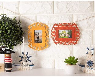 Foreign trade new unpolished wooden photo frame with lanyard Christmas tree decoration DIY wooden photo frame