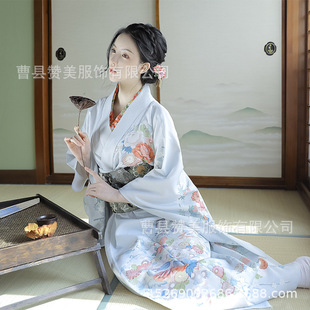 Japanese Style Improved Kimono Women's Formal Dress Traditional Dress Japanese Style Sleeve Japanese Style Bathrobe Photo Photography Clothing