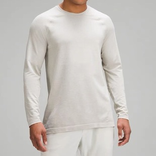 Sports Fitness Couple Crewneck Base Shirt Autumn and Winter Outdoor Breathable Comfortable Sanding Long Sleeve Men's Solid Color T-Shirt