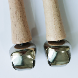 Wholesale kindergarten children's music interactive toys one Bell stick Bell Orff percussion instrument wooden handle rattle