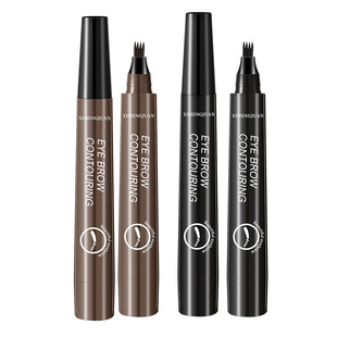 Xi mengjuan four-fork eyebrow pencil Chinese and English version packaging four-fork water eyebrow pencil four-head eyebrow pencil thick rod liquid eyebrow pencil