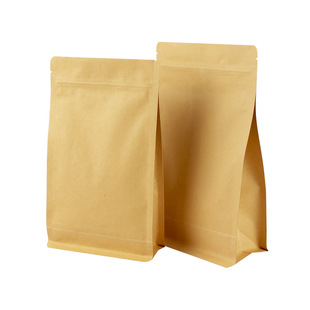 Tea Eight-side Sealed Bag Jujube Packaging Bag Aluminized Kraft Paper Food Self-sealing Bag Kraft Paper Self-supporting Organ Bag