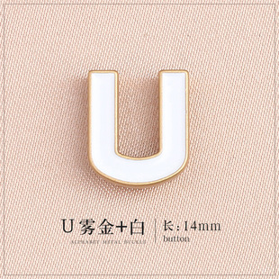 Metal Oil English Letter Perforated Button Necklace Wrist Strap Collar Chain Belt Bag Accessories Buckle