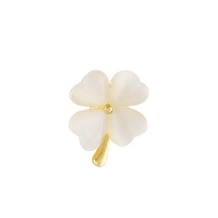 Cat's eye stone four-leaf clover high-grade brooch women's anti-light buckle summer small crowd cute Japanese pin fixed clothes accessories