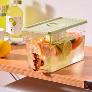 Refrigerator Cold Water Kettle Plastic Thickened Ice Cube with Tap Summer Essential Cold Water Kettle Household Fruit Tea Drink Bucket