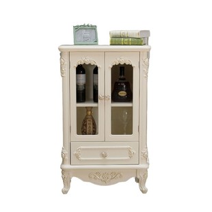 Small Wine Cabinet Light Luxury Solid Wood Sideboard Living Room Entrance Cabinet Storage Cabinet Small Apartment Wall Corner Cabinet Partition Cabinet