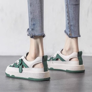 Breathable Hollow White Shoes Women Summer Baotou Sports Sandals 2024 New All-match Hole Casual Board Shoes
