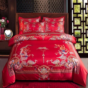 Factory Outlet Wedding Room Wedding Red Wedding Wedding Big Red Bed Sheet Bed Cover Wedding Bed Use