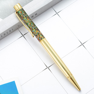 Quicksand pen manufacturers supply colorful oil gold powder quicksand pen oil pen printable logo quicksand creative pen