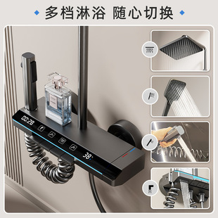 Household Shower suit Bathroom Surfacing Piano Keys Shower Head Booster Oversized Storage Rack Bathroom Shower