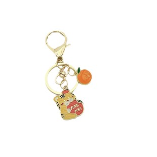 Lucky Tiger Keychain Pendant Cute Cartoon Tiger Lucky Key Ring Japanese Alloy Bag Pendant