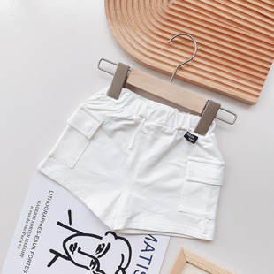 Baby Children's Wear Baby White Shorts Outer Wear Summer Wear Thin Sports Western-style Baby Men's and Women's PP Tidal Crane Pants