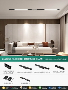 Hilton Magnetic Track Lamp Embedded Main-less Lamp Living Room Lighting Home Showy Hidden Borderless Linear Lamp