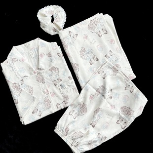 [Candy Hakimi three-piece set] new original cute ice silk pajamas satin girly short-sleeved home clothes