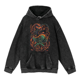 440g Heavy Washed and Distressed Naruto Naruto Anime Street Retro Cotton Sweatshirt Hooded Sweatshirt