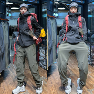 [Big Mouth Clothes Says] Fearless Restrictions on Couples Autumn and Winter Multifunctional Hiking Outdoor Fleece Casual Pants D2800
