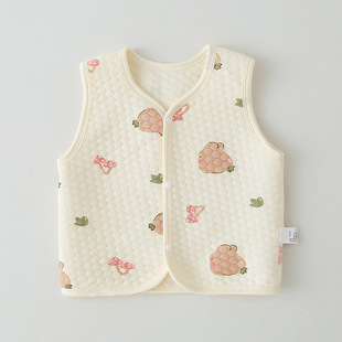 Baby Vest Baby Spring Autumn and Winter Cotton Warm Vest for Boys and Girls and Children Thickened Vest for Newborn Outer Wear