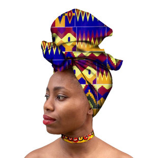 A generation of African batik printed cloth headscarf cross-border e-commerce ethnic headdress Ankara kente head flower