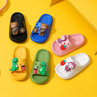 diy cartoon children's slippers summer boys and girls home bathroom non-slip children's outer wear medium and large children's slippers