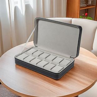 in stock creative fashion high sense large capacity flannel pillow 12 epitope watch bracelet zipper bag storage box