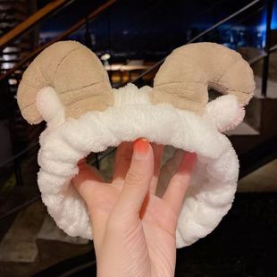 Internet celebrity face washing hair band cartoon cat ears rabbit ears antler headband hair band Bow plush headband hair accessories