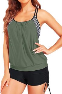 European and American 2025 Cross-border New Split Swimsuit Women's Vests-style Two-piece Double Shoulder Strap Tankini suit
