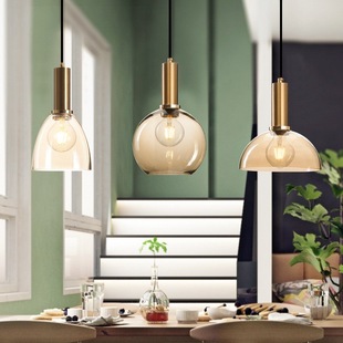 Nordic Creative Internet Celebrant Cafe Living Room Bar Table Lamp Restaurant Chandelier American Style Retro Personalized Single Head Glass Chandelier