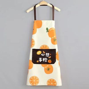 Apron Simple Household Kitchen Apron Waterproof and Oil-proof Apron for Men and Women Summer Thin Cooking Household Cleaning Work Apron
